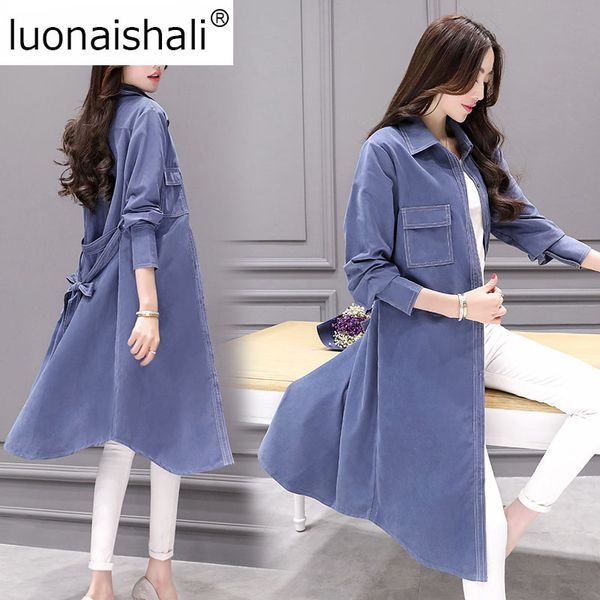 2019 women long sleeve turn-down collar mid waist empire dress lace-up belt cotton blend long trench knee length dress fall h026, Tan;black
2019 women long sleeve turn-down collar mid waist empire dress lace-up belt cotton blend long trench knee length dress fall h026, Tan;black
