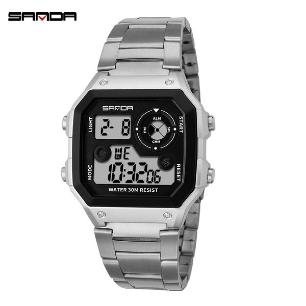 brand sanda sports watches men steel band wristwatch 2018 new famous electronic led digital wrist watches for men clock, Slivery;brown
brand sanda sports watches men steel band wristwatch 2018 new famous electronic led digital wrist watches for men clock, Slivery;brown