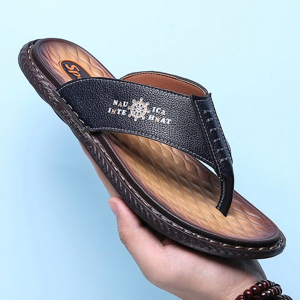 summer men flip flops new men's slippers leather flip flops fashion beach sandals shoes for men, Black
summer men flip flops new men's slippers leather flip flops fashion beach sandals shoes for men, Black