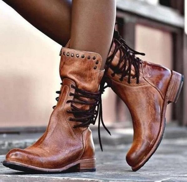 blwbyl women mid-calf matin boots ladies chaussure girl vintage pu leather booties shoes woman warm lace up, Black
blwbyl women mid-calf matin boots ladies chaussure girl vintage pu leather booties shoes woman warm lace up, Black