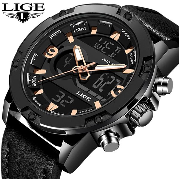 lige new men sports watches mens led analog digital watch male army leather quartz clock relogio masculino, Slivery;brown
lige new men sports watches mens led analog digital watch male army leather quartz clock relogio masculino, Slivery;brown