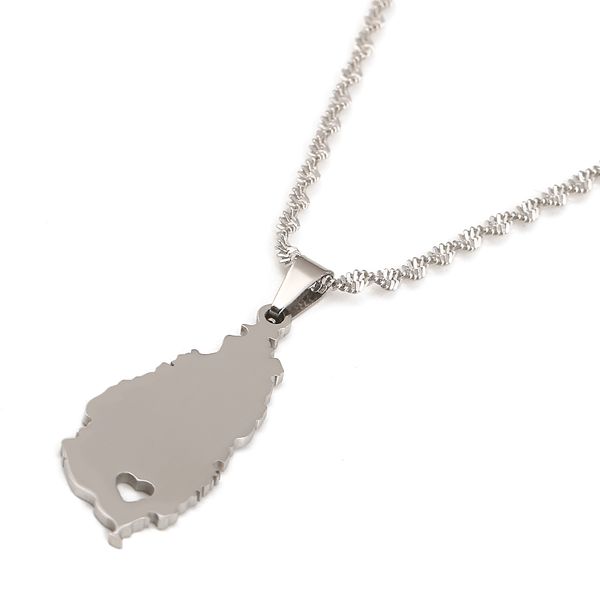 stainless steel heart saint lucia map necklace for girls trendy gold color st. lucia pendant jewelry, Silver
stainless steel heart saint lucia map necklace for girls trendy gold color st. lucia pendant jewelry, Silver