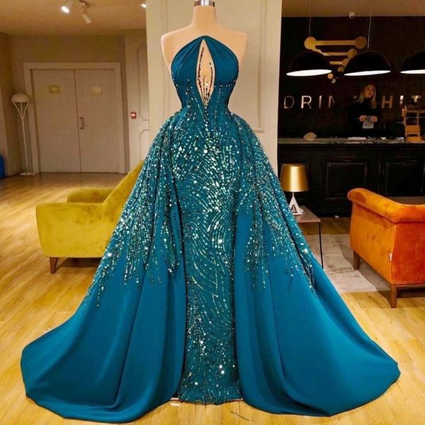 shinny prom dresses illusion neckline sequins beading overskirt evening dress sweep train custom made party formal wear robe de soiree, Black
shinny prom dresses illusion neckline sequins beading overskirt evening dress sweep train custom made party formal wear robe de soiree, Black