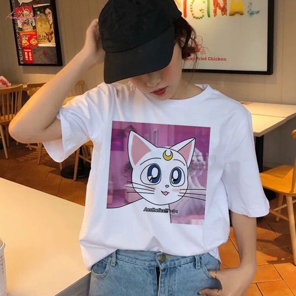 sailor moon t shirt female kawaii fashion women harajuku tees grunge aesthetic fun ulzzang t shirt cute cat tshirt cartoon top, White
sailor moon t shirt female kawaii fashion women harajuku tees grunge aesthetic fun ulzzang t shirt cute cat tshirt cartoon top, White