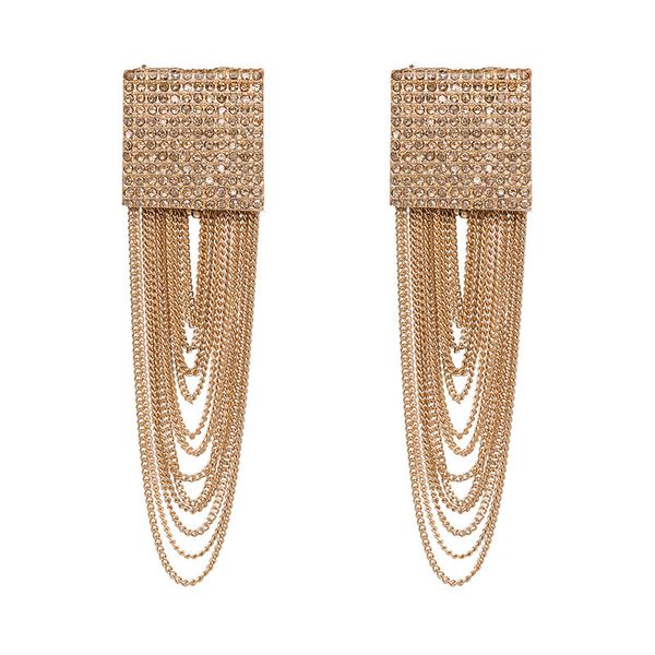 fashion large geometric crystal dangle earrings for women bohemian charm layer metal tassel drop earrings party hanging jewelry, Golden
fashion large geometric crystal dangle earrings for women bohemian charm layer metal tassel drop earrings party hanging jewelry, Golden