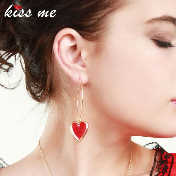 kiss me red /black enamel lovely heart earrings for women 2018 chic big hoop earrings fashion jewelry brincos, Golden;silver
kiss me red /black enamel lovely heart earrings for women 2018 chic big hoop earrings fashion jewelry brincos, Golden;silver