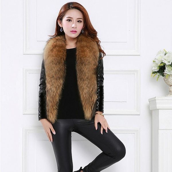 women faux fur vest fall winter large fur collar female outerwear short v-neck sleeveless artificial waistcoat ing, Black;white
women faux fur vest fall winter large fur collar female outerwear short v-neck sleeveless artificial waistcoat ing, Black;white