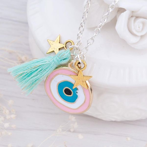 fashion-doreen beads handmade bohemia turkey evil eye pendants necklace mint green tassel gold star fashion jewelry 44.5cm 1 piece, Silver
fashion-doreen beads handmade bohemia turkey evil eye pendants necklace mint green tassel gold star fashion jewelry 44.5cm 1 piece, Silver