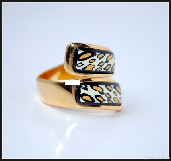 

leopard series кольца 18k позолоченные эмаль двойной изогнутый кольцо высокое качество кольцо для женщин группа кольца для подарка, Silver