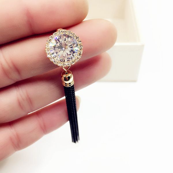 fashion- round zircon tassel long earrings for women black bijoux 2018 new trendy jewelry wholesale cute gift s914, Silver
fashion- round zircon tassel long earrings for women black bijoux 2018 new trendy jewelry wholesale cute gift s914, Silver