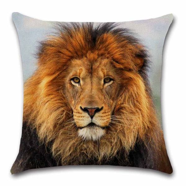 

lion printed animals colorful cushion cover throw decor chair seat sofa decorative home kids friend living room gift pillowcase