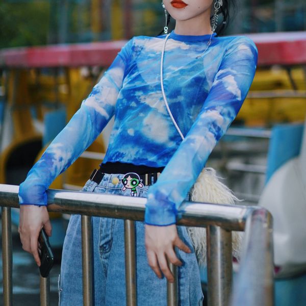 designer womens t-shirt new brand long-sleeved knit womens short gauze blouse with clouds pattern novel style size s-xl wholesales0.0, White
designer womens t-shirt new brand long-sleeved knit womens short gauze blouse with clouds pattern novel style size s-xl wholesales0.0, White