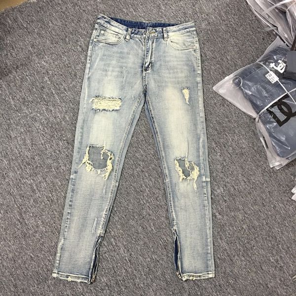 mens designer jeans ripped distressed retro hole jeans zipper design slim male trousers hole jeans high street denim pants, Blue
mens designer jeans ripped distressed retro hole jeans zipper design slim male trousers hole jeans high street denim pants, Blue