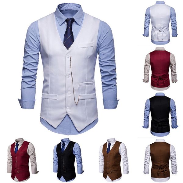 nibesser men's formal business suit vest casual slim vests men solid single buttons vests spring autumn male suit for men, Black;white
nibesser men's formal business suit vest casual slim vests men solid single buttons vests spring autumn male suit for men, Black;white