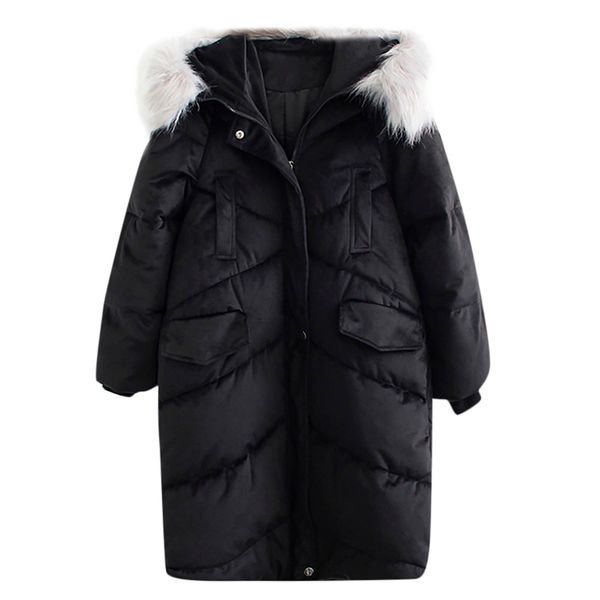women winter parka 2018 women's large size thick long hair large fur collar down jacket coat ladies solid black parkas coats
women winter parka 2018 women's large size thick long hair large fur collar down jacket coat ladies solid black parkas coats