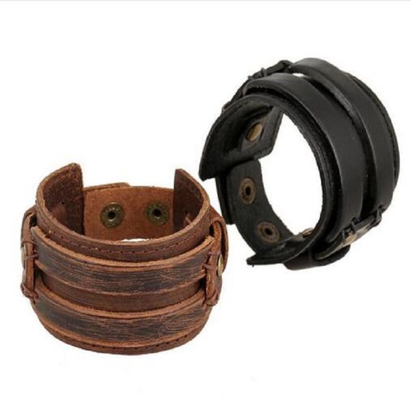 punk rock johnny depp vintage wide leather bangles men cool thick black brown genuine cowhide wristband cuff bracelets gift, White
punk rock johnny depp vintage wide leather bangles men cool thick black brown genuine cowhide wristband cuff bracelets gift, White