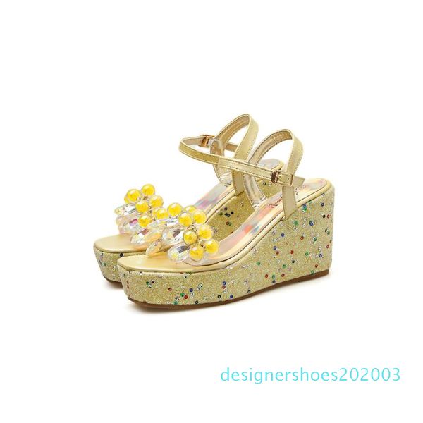 2020 fashion women sandals flower decor open toe wedges high heels ankle buckle strap summer dress ladies sandals yellow/silver d03, Black
2020 fashion women sandals flower decor open toe wedges high heels ankle buckle strap summer dress ladies sandals yellow/silver d03, Black