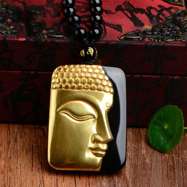 pure gold color natural black obsidian carved buddha lucky amulet pendant for women men pendants fine stone jewelry, Silver
pure gold color natural black obsidian carved buddha lucky amulet pendant for women men pendants fine stone jewelry, Silver
