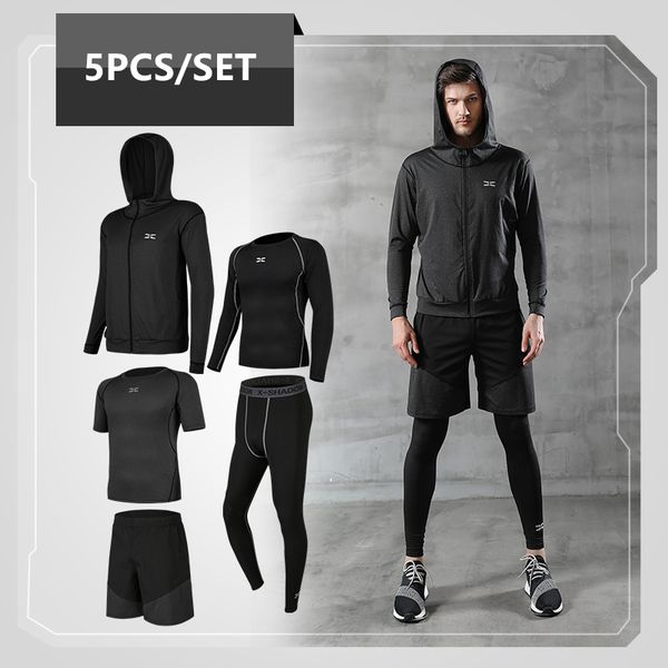 quick dry 5 pcs/set men's running compression sports suit gym fitness tracksuit clothes running jogging sportwear workout tights, Black;blue
quick dry 5 pcs/set men's running compression sports suit gym fitness tracksuit clothes running jogging sportwear workout tights, Black;blue