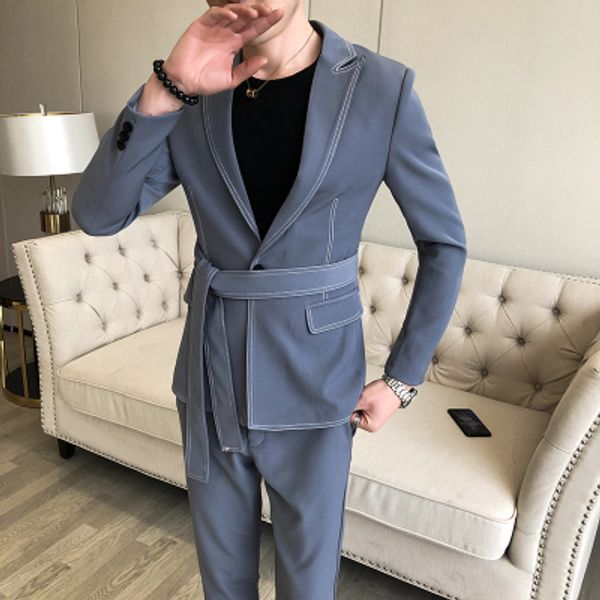 2020 hair stylist british style net red small suit male work clothes slim korean casual suit male trendy nightclub, White;black
2020 hair stylist british style net red small suit male work clothes slim korean casual suit male trendy nightclub, White;black