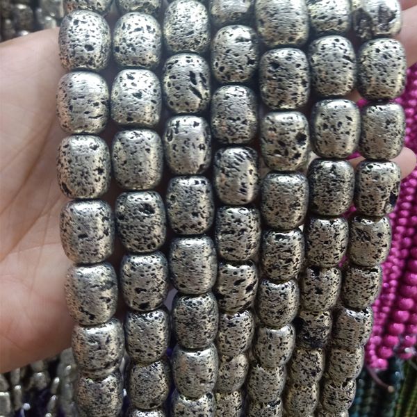 12x16mm plating antique silver natural lava stone beads barrel shape loose volcanic rocks stone beads for jewelry making 15'', Black
12x16mm plating antique silver natural lava stone beads barrel shape loose volcanic rocks stone beads for jewelry making 15'', Black