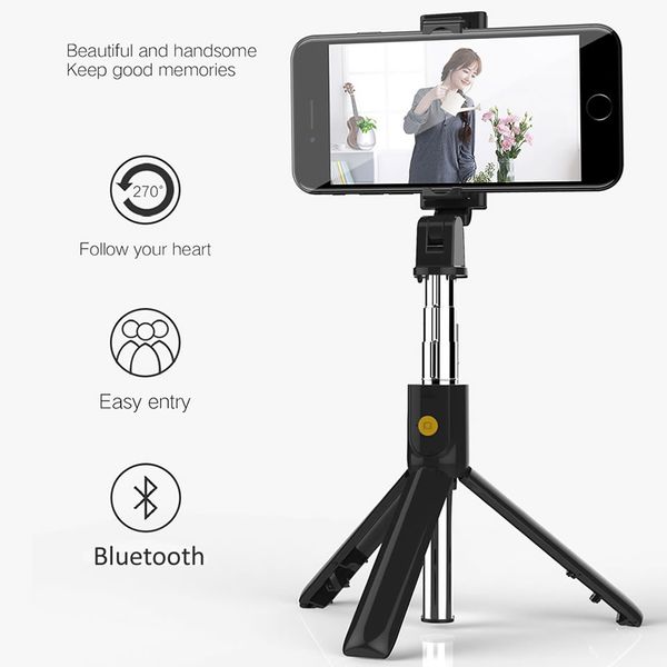 

multi-function k07 wireless bluetooth selfie stick foldable handheld monopod shutter remote extendable mini tripod for smart phone