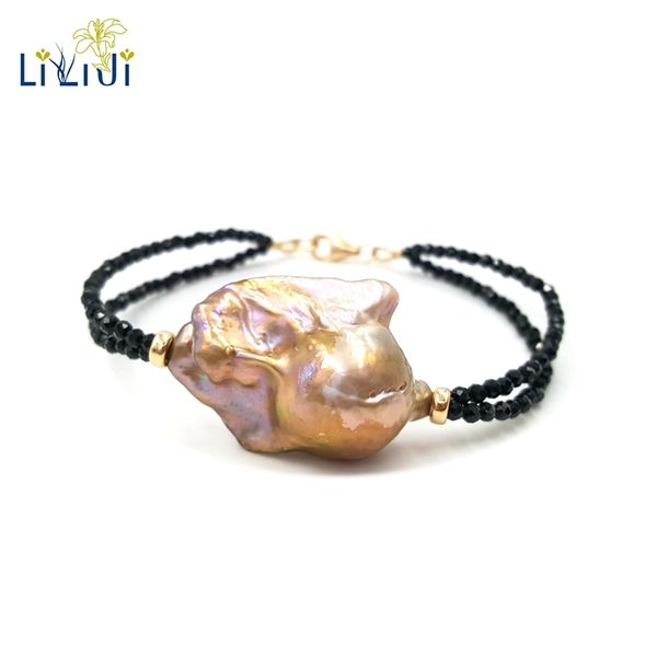 lii ji natural black spinel real baroque big pearl 925 sterling silver bracelet for women fashion jewelry, Golden;silver
lii ji natural black spinel real baroque big pearl 925 sterling silver bracelet for women fashion jewelry, Golden;silver