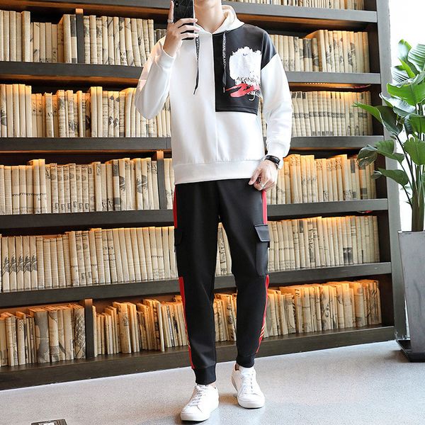 zhijing sweatshirt men's loose hoodie pullover men's stitching fake two-piece set, Gray
zhijing sweatshirt men's loose hoodie pullover men's stitching fake two-piece set, Gray