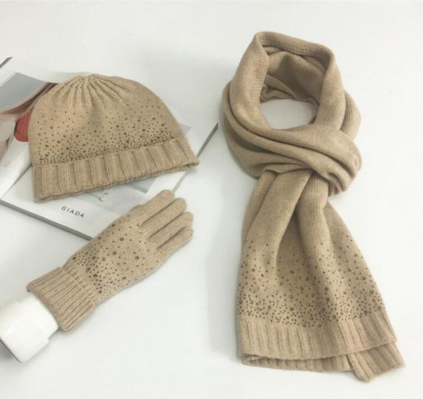 2019 girl knitted beanie hat scarf gloves set rhinestone stud luxury warm chunky thick stretchy women winter wool gorros gifts, Blue;gray
2019 girl knitted beanie hat scarf gloves set rhinestone stud luxury warm chunky thick stretchy women winter wool gorros gifts, Blue;gray