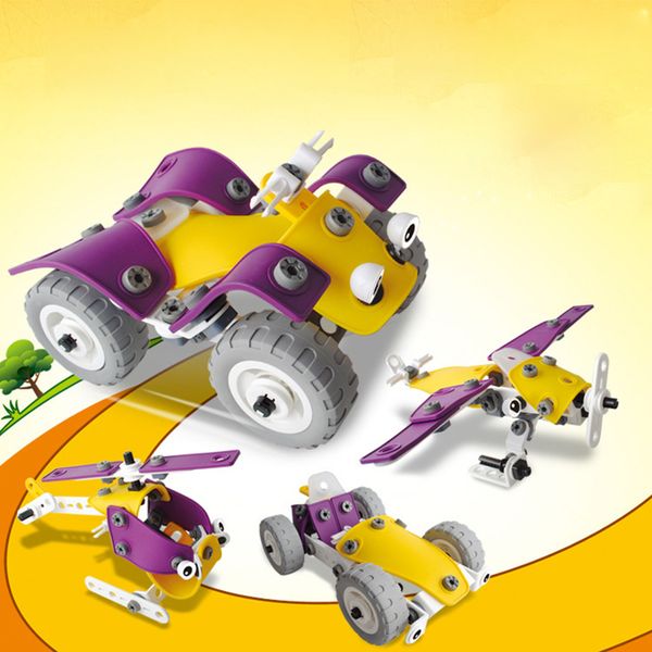 intelligent assembly tool racing car set model build&play 4 in 1screwing block toy kid designer boy