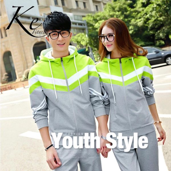 ke autumn new sports suit couple casual sportwear man woman tracksuit big size grey green sportswear 2 pieces to 4xl sport set, White;black
ke autumn new sports suit couple casual sportwear man woman tracksuit big size grey green sportswear 2 pieces to 4xl sport set, White;black