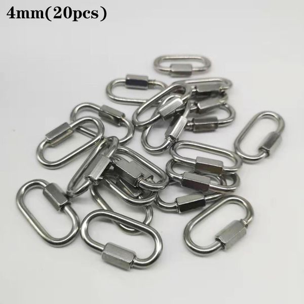 20pcs 4mm 304 stainless steel m4 chain quick link oval thread carabiner chain connector with screws
20pcs 4mm 304 stainless steel m4 chain quick link oval thread carabiner chain connector with screws