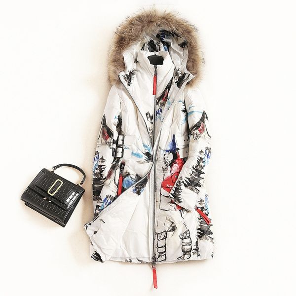 2018 new fashion women's down coat winter duck down jacket women's new edging hooded long-sleeved printing outerwear coat, Black
2018 new fashion women's down coat winter duck down jacket women's new edging hooded long-sleeved printing outerwear coat, Black