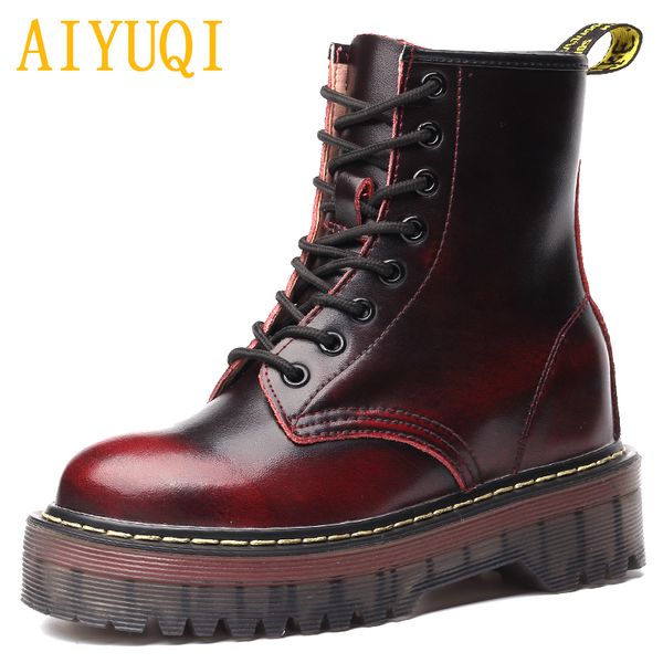aiyuqi female boots 2019 spring new genuine leather women's booties, fashion with thick bottom and plush boots women, Black
aiyuqi female boots 2019 spring new genuine leather women's booties, fashion with thick bottom and plush boots women, Black