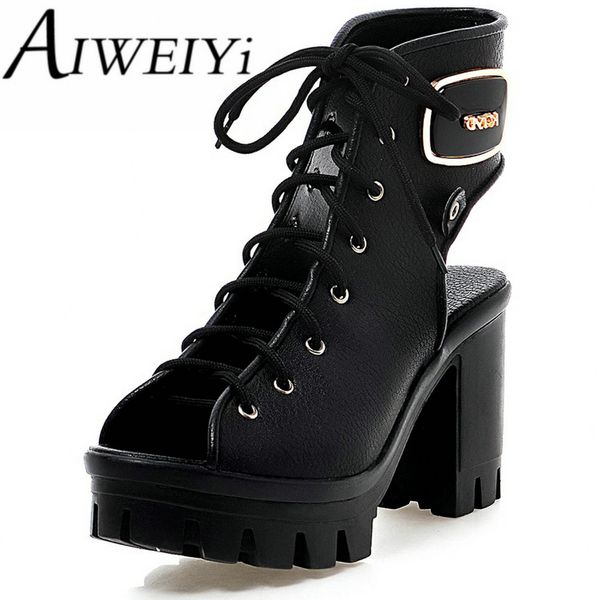 aiweiyi womens cutouts lace-up platform sandal shoes woman 2016 new fashion slingbacks high heel sandals summer shoes woman, Black
aiweiyi womens cutouts lace-up platform sandal shoes woman 2016 new fashion slingbacks high heel sandals summer shoes woman, Black