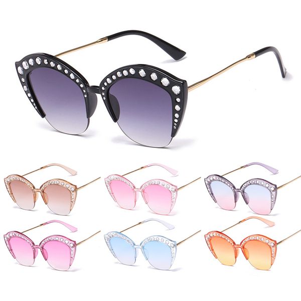 fashion women semi-rimless pc lens sunglasses brand design plastic metal frame inlaid rhinestone decor reflective sunglass uv400, White;black
fashion women semi-rimless pc lens sunglasses brand design plastic metal frame inlaid rhinestone decor reflective sunglass uv400, White;black