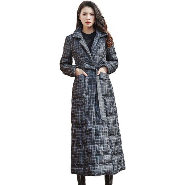 fashion plaid embroidered down jacket women winter down coat female single-breasted belt thicken warm street long outwear, Black
fashion plaid embroidered down jacket women winter down coat female single-breasted belt thicken warm street long outwear, Black