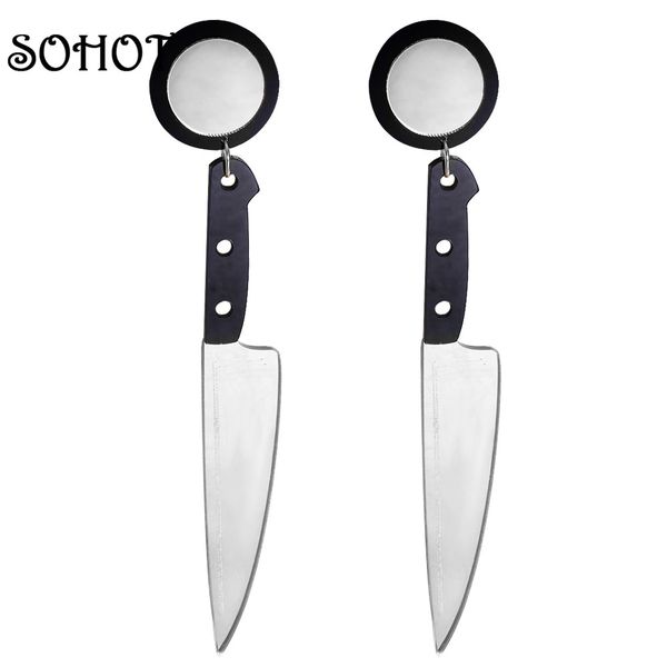 sohyperbole acrylic knife shape drop earrings new european popular women holiday party major jewelry accessories, Silver
sohyperbole acrylic knife shape drop earrings new european popular women holiday party major jewelry accessories, Silver