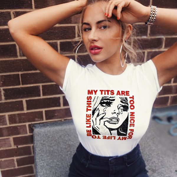 womens crop summer t shirts letter printed short sleeve tees my tits are too nice for my life to be like this, White
womens crop summer t shirts letter printed short sleeve tees my tits are too nice for my life to be like this, White