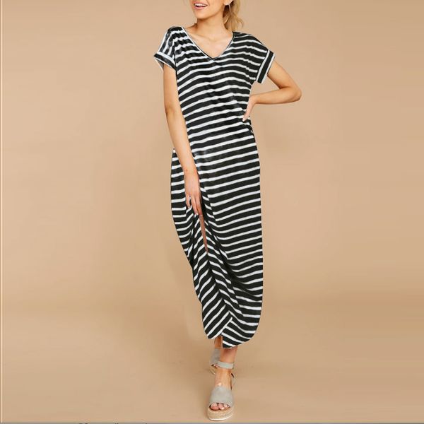 2020 nightgown summer casual striped o neck short sleeve nightdress women printing sleepwear night dress long maxi nightwear 5xl, Black;red
2020 nightgown summer casual striped o neck short sleeve nightdress women printing sleepwear night dress long maxi nightwear 5xl, Black;red