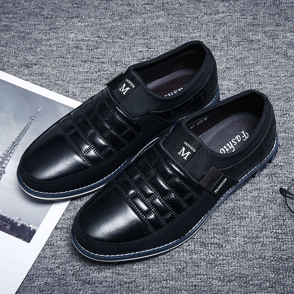 leather men's shoes, fashionable men's shoes, formal business wild trend casual comfortable shoes, Black
leather men's shoes, fashionable men's shoes, formal business wild trend casual comfortable shoes, Black
