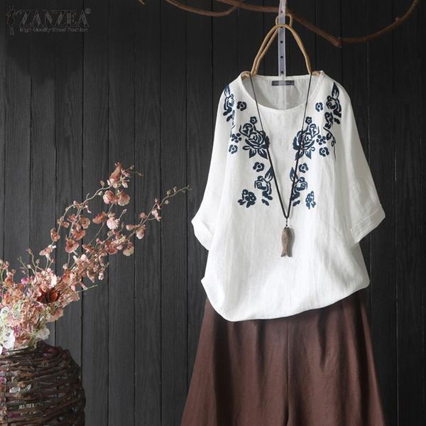 2020 zanzea women's embroidery blouse casual elegant shirts short sleeve tunic summer female cotton o neck blusas s-5xl, White
2020 zanzea women's embroidery blouse casual elegant shirts short sleeve tunic summer female cotton o neck blusas s-5xl, White