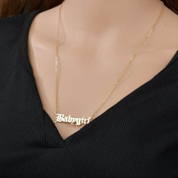 vintage letter pendant babygirl necklace woman igirl personalized gift friends namenecklace gold chain necklace custom jewelry, Silver
vintage letter pendant babygirl necklace woman igirl personalized gift friends namenecklace gold chain necklace custom jewelry, Silver