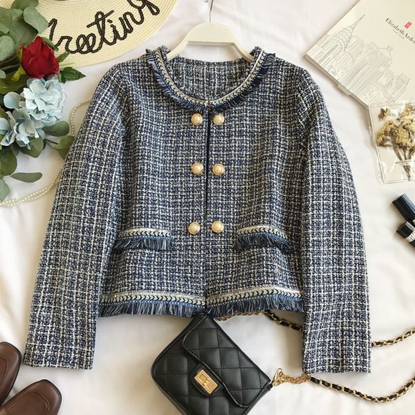 2019 new autumn winter luxury women short plaid small fragrance coats office fringed tweed jacket female cc796, Black
2019 new autumn winter luxury women short plaid small fragrance coats office fringed tweed jacket female cc796, Black