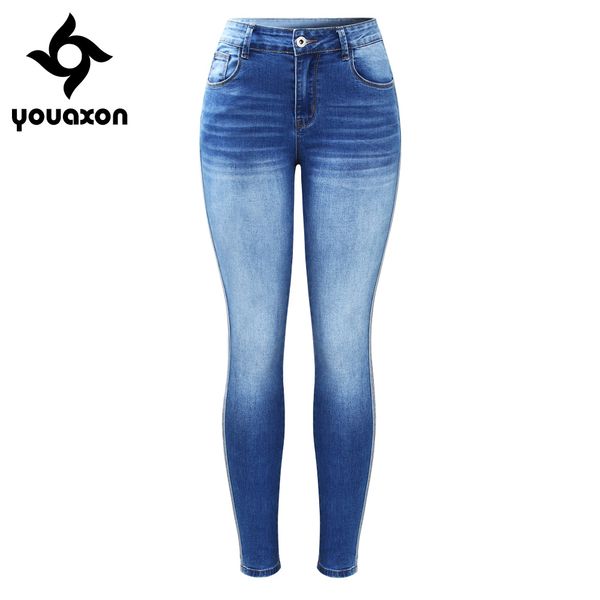 2173 youaxon brand new side stripe faded jeans plus size woman stretchy denim skinny pants trousers for women jeans, Blue
2173 youaxon brand new side stripe faded jeans plus size woman stretchy denim skinny pants trousers for women jeans, Blue