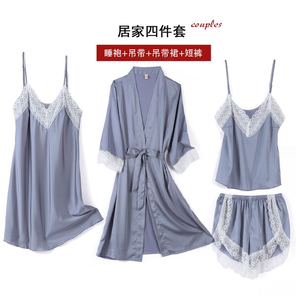 women's pajamas sets lace trim pijamas 4 four pieces sleepwear womens sleep set faux silk robe femme lingerie, Black;red
women's pajamas sets lace trim pijamas 4 four pieces sleepwear womens sleep set faux silk robe femme lingerie, Black;red