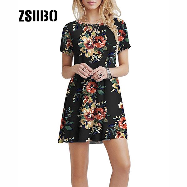 zsiibo women's summer casual loose comfort t-shirt round neck floral print short sleeve dress with pocket, Black;gray
zsiibo women's summer casual loose comfort t-shirt round neck floral print short sleeve dress with pocket, Black;gray