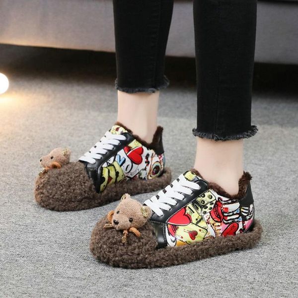 women shoes warm fur shoes winter new brand wild wear cute cotton student lofer women's lace up b62-47 jy, Black
women shoes warm fur shoes winter new brand wild wear cute cotton student lofer women's lace up b62-47 jy, Black