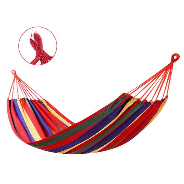 190*100mm 2 persons striped hammock outdoor leisure bed thickened canvas hanging bed sleeping swing hammock 2 color new
190*100mm 2 persons striped hammock outdoor leisure bed thickened canvas hanging bed sleeping swing hammock 2 color new