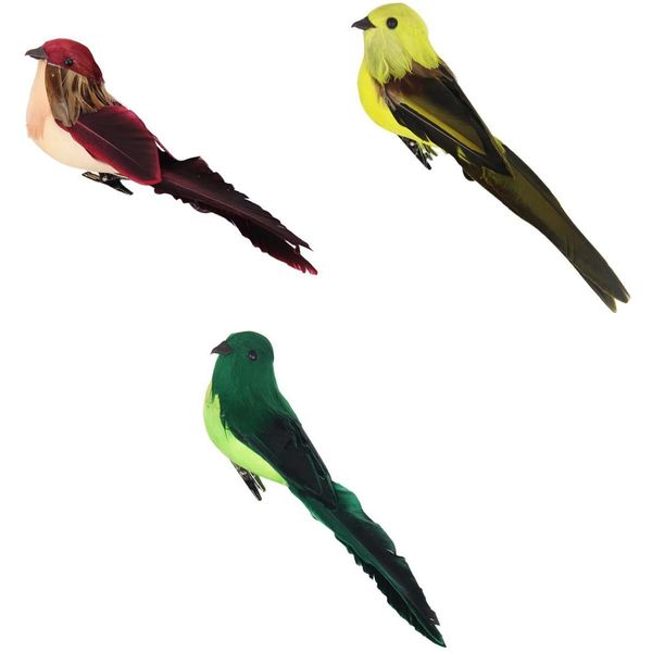 3pcs lifelike artificial feathered foam birds, diy clip on birds crafts ornament for home garden decoration, wine & yellow & green
3pcs lifelike artificial feathered foam birds, diy clip on birds crafts ornament for home garden decoration, wine & yellow & green